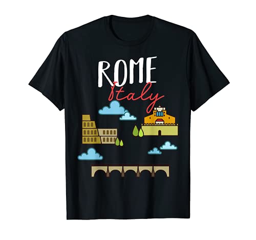 Roma Italia Ciudad Skyline Mapa Viajes Camiseta