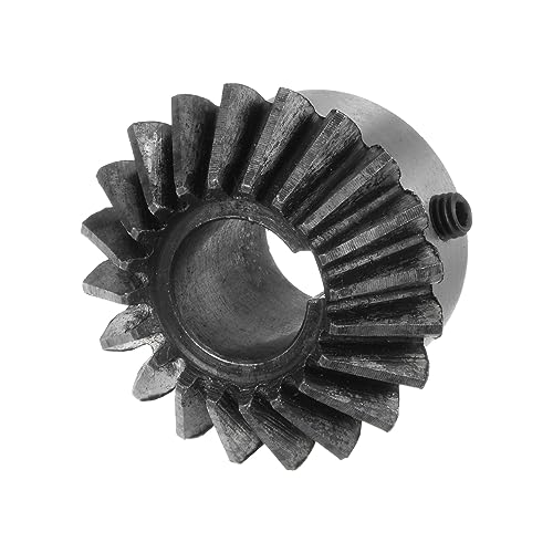 Image of HARFINGTON 2pcs Bevel Gear 2M 20 Teeth 15mm Shaft Hole 1:1 Tapered Pinion Gear with 5mm Keyway 45# Steel 2 Module 90 Degree Steering Gear with M5 Fixing Hole, for Hardware Mechanical Rotation