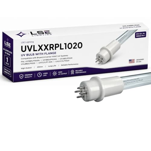UVLXXRPL1020 UV Bulb with Flange – Compatible with Bryant & Carrier HVAC UV Systems | fits UV1BB1LP1020A, UV1BB2LP1020A, UVLBB1LP1020, UVLBB2LP1020, UVCC1LP1-20A, UVLCC1LP1020 | Designed in USA