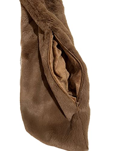 Lina & Lily Women's Winter Pull-Through Faux Fur Scarf with Hidden Zipper Pocket3