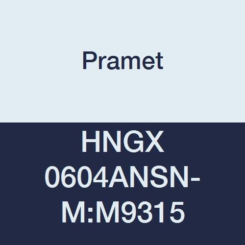 HNGX 0604ANSN-M:M9315 Carbide Insert for Econ HN Milling Cutter, Steel (P5-P25), HNGX 06 Style, CVD, 120 Degree Hexagon, Black (Pack of 10)