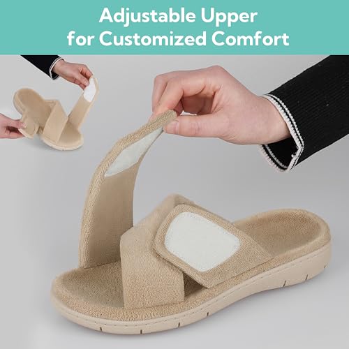 Garonne Women's Open-toe Slippers with Arch Support and Adjustable Strap, Summer House Shoes for Women Indoor/Outdoor2