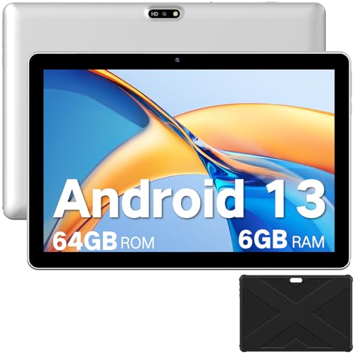 Winsing Tablet Android 10 Zoll mit Etui,Tablet 6GB RAM+64GB ROM+1TB Erweiterbar,WidevineL1 2.0GHz, 5MP+8MP Kamera,1280 * 800 IPS Tablette Unterstützt WiFi, BT 5.0,Bläulich Weiß