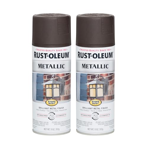 Image of Rust-Oleum 248636 Stops Rust Metallic Spray Paint, 11 oz, Oil Rubbed Bronze, 2 Pack