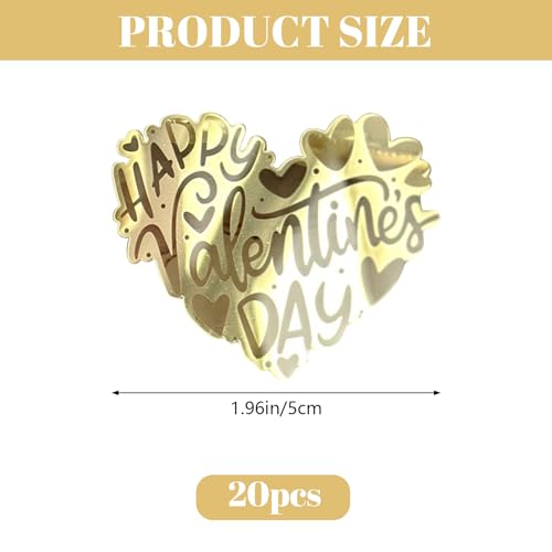 URROMA Love Gold Valentine's Day Happy Acrylic Cupcake Toppers - Image 2
