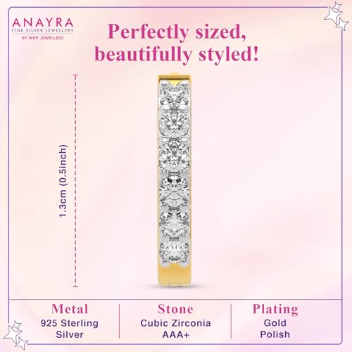 Image of 925 Sterling Silver Hoop Earrings for Women | Hypoallergenic Rhodium Plated Anti-Tarnish Lightweight Silver Hoops | Daily Wear & Office Wear Jewellery | Gift for Wife, Girlfriend, Mother, Sister | Birthday, Anniversary, Rakhi