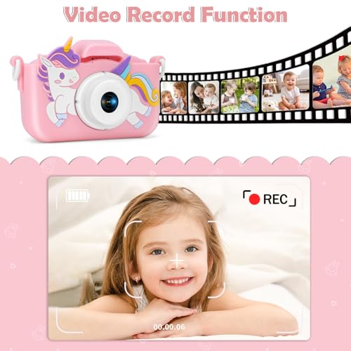 Puoene D002 Kids Camera, Christmas Birthday Gifts For Kids, 3 4 5 6 7 8 Year Old Girl Gifts, Toddler Girl Toys thumb #3