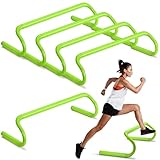 Gemscream 5 Pcs Speed Agility Training Hurdles Detachable Durable Equipment Plyometric and All Purpose Speed Training Hurdle Equipment for Athletes Soccer Basketball(6 Inch,Green)