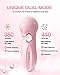 Electric Facial Cleansing Brush for Women, 3-in-1 Face Cleanser and Exfoliator Brush with 3 Brush Heads, 2 Speeds, Waterproof Spin Brush, Travel Size Case, Perfect for Valentine's Day (Pink)