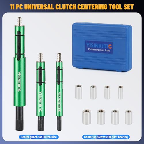 11-Piece Universal Clutch Centering Tool Set for Clutch Disc Alignment, Clutch Alignment Tool Kit with 3 Size Spindles for Car Light Truck SUV,Heavy Duty Metric Clutch Plate Alignment Tools