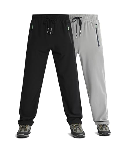 XiaoLongRen Men's Lightweight Joggers Pants Quick Dry Athletic Hiking Pants