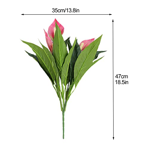 Iniflm 2Pack Anthurium Artificial Flowers Real Touch Fake Bouquets, Realistic Simulation Tropical Evergreen Plant Anthurium Plants,Decorative Silk Flower For Home Floral Arrangements Bouquets #TOP2