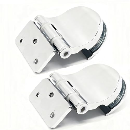 Zinc Alloy Stainless Steel Glass Door Hinge - Fits 4-7mm Glass, Heavy Duty for Wine Cabinet & Sauna Room, Easy Installation (2 Pack, Pearl) (Pearl)