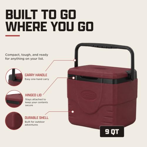 Image of Coleman Chiller 9 /16 /30 /48 /60qt Cooler with Ice Retention, Leak Resistant, Great for Camping, Concerts, Sports, and More