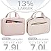 NISHEL Travel Toiletry Bag for women, Portable Hanging Organizer for Full-Sized Shampoo, Conditioner, Brushes Set, Makeup Accessories, Large Size, Pink