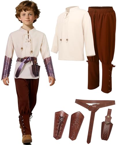 Disfraz Niño Vikingos Medievales Renacimiento miniatura 1