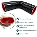 Tyeioms 90 Degree Elbow ID 2'' (51mm) Silicone Hose Coupler, Reinforced 4-layer Wall 5MM for Cold Air Intake, Turbo, Intercooler, 4”leg Length(102mm) Automotive Radiator Hose