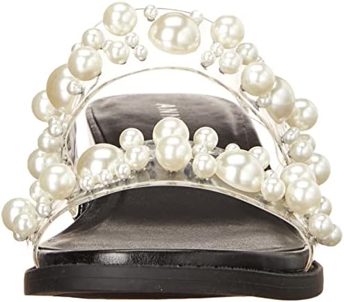 Anne Klein womens Slide Sandal, Clear/Black, 8.5 US | Image 1