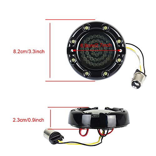 Zytc 3 1/4" Led Turn Signals W/Running Light Bullet Style Front 1157 Led Turn Signal Kit White Amber For Harley Davidson Black Case #TOP2