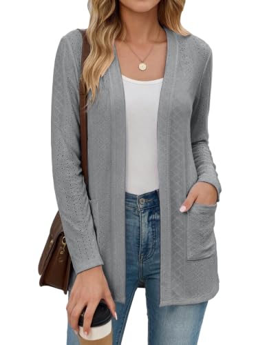 Lightweight Cardigans for Women Long Sleeve Summer Kimono Cardigan Grey M - image 1