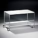 Produktbild HOWE-Deko Hochwertiger Acryl-Glas Couchtisch mit 4 verchromten Rollen, Tischplatte und Unterboden weiß, Seiten klar, 63 x 38 cm, H 40 cm, Acryl-Glas-Stärke 12 mm