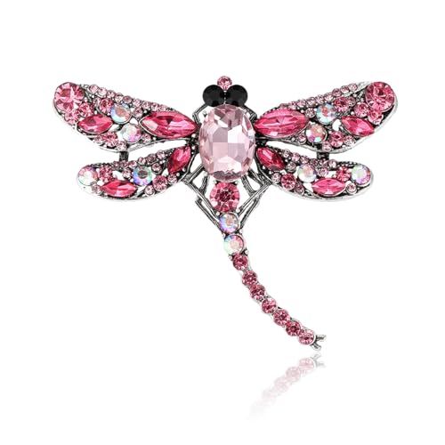 Image of Crystal Dragonfly Brooches for Women Unisex Insect Pins Multi-coloured Optional Casual Party Accessories Gifts