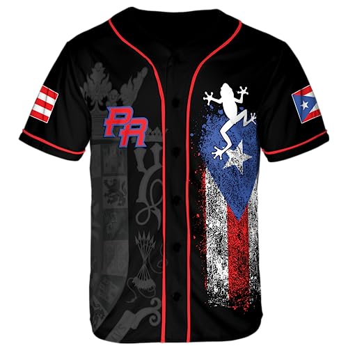ThuhaTree Store Personalized Name Puerto Rico Puerto Rico Pride AOP Baseball Jersey Unisex XS-5XL, Puerto Rico Flag Shirt miniatura 3