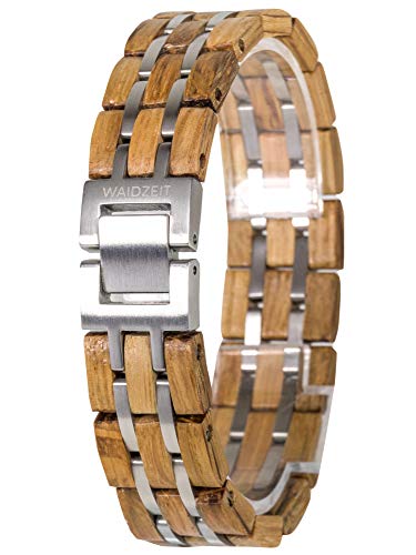 Preisvergleich Produktbild Waidzeit EL_B01 Herren Armband Barrique Holz Silber braun 21 cm