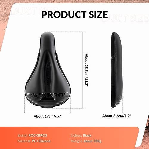 ROCKBROS Gel Bicycle Saddle Cover, Padded, Soft Bicycle Seat Pad for Mountain Bike Road Bike & E-Bike - Image 2