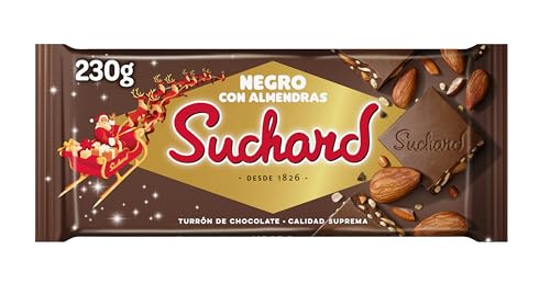 Suchard Turrón de Chocolate Negro con trozos de...