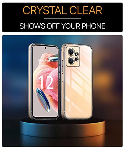 Image of WOW IMAGINE Crystal Clear Transparent Back Case Cover for Xiaomi Redmi Note 12 4G | Full Device & Camera Protection Shockproof TPU | Flexible Silicone Back Cover Case - Transparent
