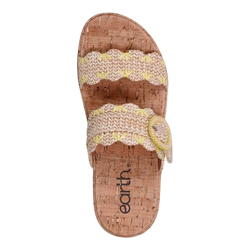 Sandale compensée Subtle Earth Femme en cuir sable confortable - 5