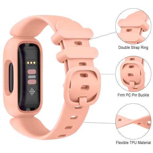 3 Pack Ace 3 Bands Compatible with Fitbit Ace 3 Straps for Kids Boys Girls, Soft Skin-Friendly Breathable Colorful Ace 3 Bands for Kids Watch Band Wrist Strap Bracelet Accessories for Fitbit Ace 3
