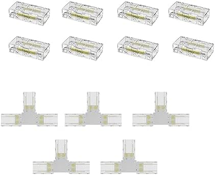 74-Piece LED Strip Light Connectors Kit - 4 Pin 10mm Polished * Clamps, Non-Solder Plastic Multifunctional Connectors With Seamless Extension For Strip To Strip & Controller Links, No * Required - View #13