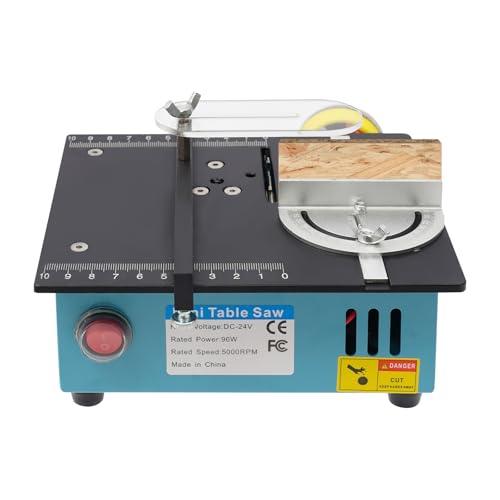 Mini sega circolare da tavolo, 96 W, 7 marce, sega circolare da tavolo, portatile, 0,1 – 12 mm, altezza regolabile, precisione per progetti fai da te
