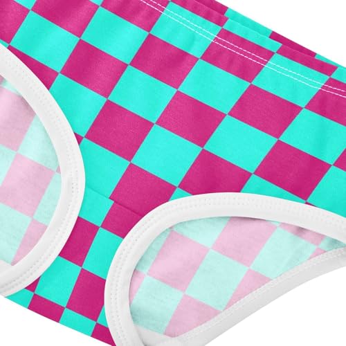 Teal and Pink Buffalo Checkered Toddler Girls's Underwear 2T4