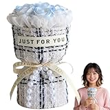 花束 ソープフラワー 卒業 造花 ブーケ シャボンフラワー ギフト 誕生日 プレゼント ラッピング 香る 飾り インテリア 彼女 父の日 敬老の日 記念日 お礼 卒業祝い 結婚式 送別品 プロポーズ バレンタイン(Free Size,E)