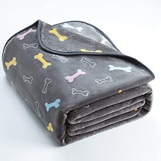 Allisandro® Dog Blanket for Cats Puppys Grey Double Using Premium Fluffy Fleece Pet Blanket Pet Throw Super Soft Warm 100 * 80cm
