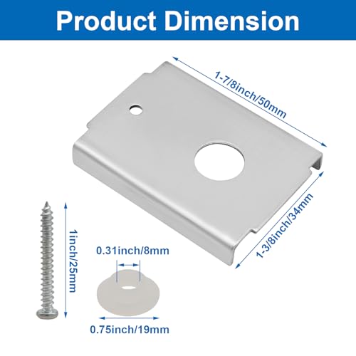 Kit de reparación para puertas plegables BokWin de 8 piezas | Herrajes para puertas plegables, para puertas de bolsillo y acordeón de 1-3/8 pulgadas, abrazaderas superior e inferior con tornillos y juntas miniatura 2