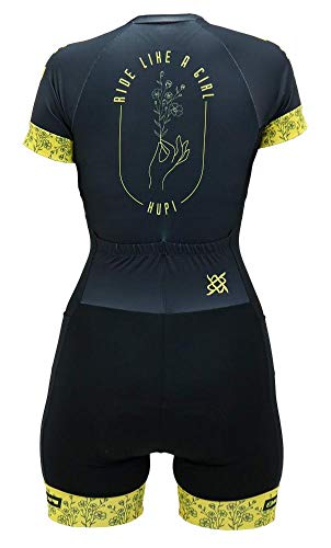 Macaquinho Ciclismo Hupi Like a Girl Gold Manga Curta