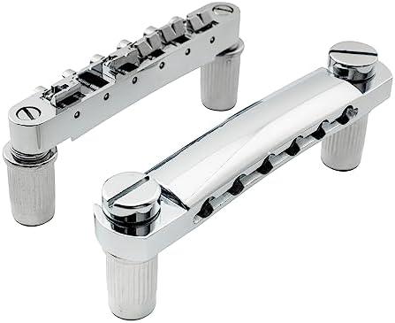 Musiclily ABR-1 Style Tune-o-matic Bridge and Tailpiece Set for Les Paul Style Guitar, Chrome
