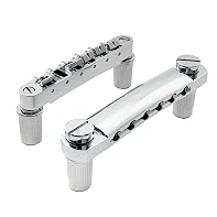 Fits Les Paul or Epiphone style guitar Bridge string spacing: 52mm (2-3/64 inch); Post Spacing: 74mm(2-29/32 inch), bushing outer diameter: 12mm (15/32 inch), post thread: M8 Tailpiece string spacing: 52.5mm (2-1/16 inch) ; Post Spacing: 82mm (3-15/6...