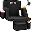 Overmont Stadium Seat with Back Support – 6-Position Recliner, Extra Wide Cushion, Dual Hooks, Backpack Straps, and Multiple Pockets – Bleacher Chair for Sports Events, Beaches, Camping, Concerts