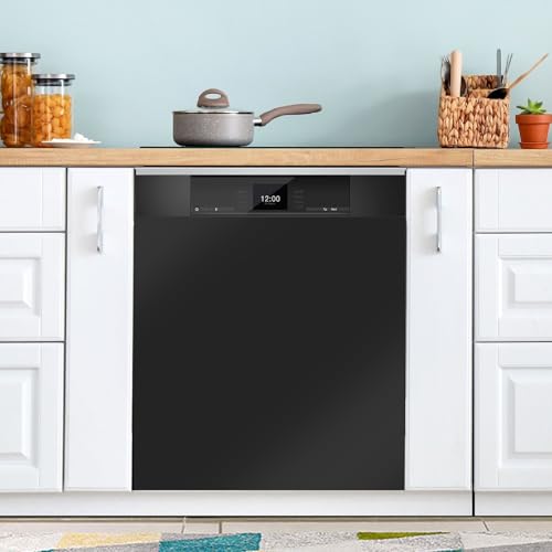 QUGRL Black Dishwasher Magnet Cover Front Door 23x26 in Decorative Refrigerator Covers Magnetic Sheet Sticker Wash Machine Fridge Panel Decal for Kitchen Appliance by QUGRL - Used condition - US$19.88