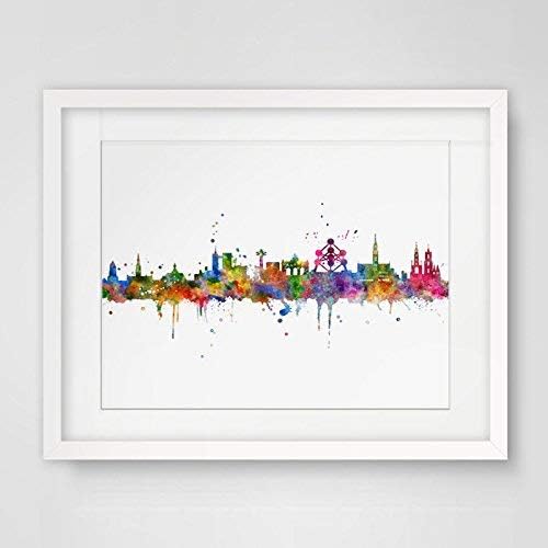 Brussels Skyline Art Print City Poster Paintings Belgium Wall Art Home Living Room Brussels City Decoration Office Wall Decor No Frame
