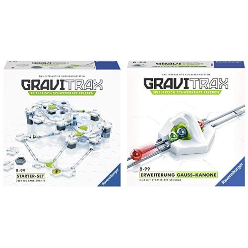 GraviTrax 27590 Starter Set Konstruktionsspielzeug, deutsche Version &  27594 Gauss Kanone Konstruktionsspielzeug