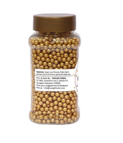 Image of foodfrillz Silver Balls and Golden Balls, (125 g x 2) Sprinkles for Cake Decoration