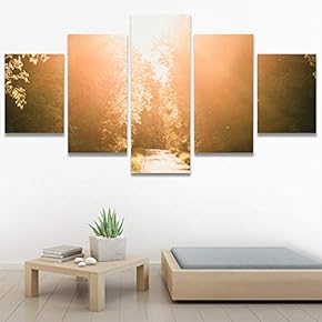 SIGNWIN 5 Panel Canvas Wall Art Autumn for...