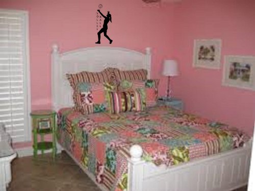 Volleyball Girl's - Wall Decal - Sticker - 13"Wide X 22.5"High - Black Or White #TOP1