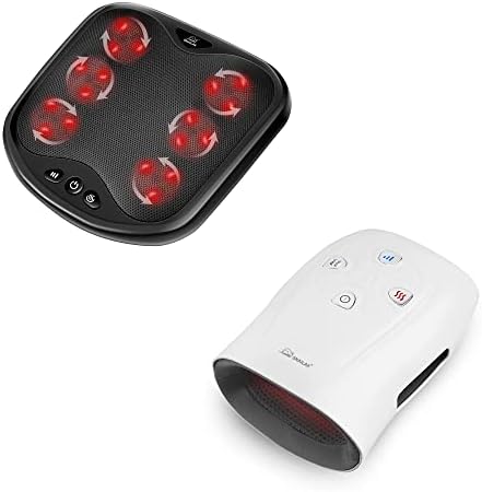 Snailax Shiatsu Foot Massager with Heat and Hand Massager Bundle | Washable Cover Kneading Foot & Back Massager, Heated Foot Warmer, Electric Feet Massager Machine for Plantar Fasciitis,Foot Relief